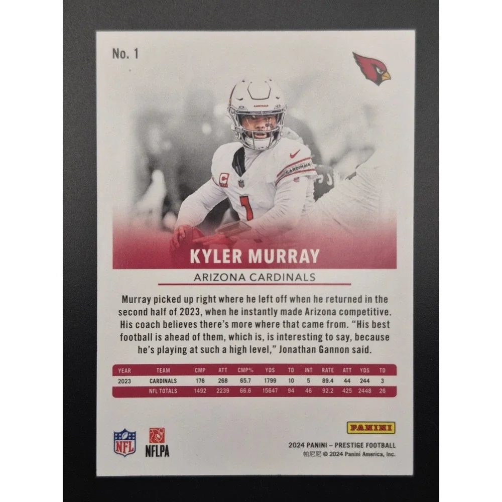 2024 Prestige Kyler Murray #1‎ Purple Xtra Points /150 Arizona Cardinals Vikings